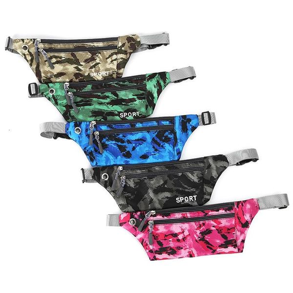 

outdoor bags camouflage waist bag running belt pouch waterproof mobile phone holder fanny pack lightweight camping hiking