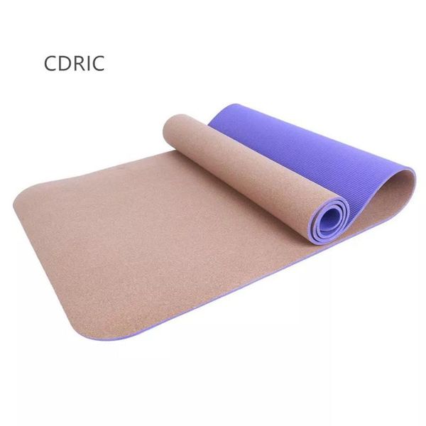

yoga mats factory direct tpe+ cork mat antiskid and tasteless