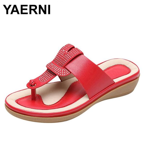 

slippers yaerni women summer elegant tip toe flip-flop wedges slipper sandals beach shoes buty damskie, Black