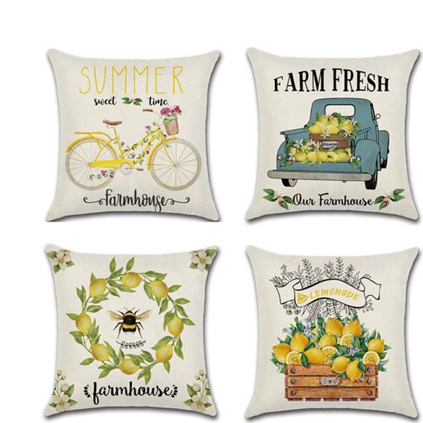 

cushion/decorative pillow summer small fresh style linen cushion cover decorative bicycle flower pillowcase 45*45cm