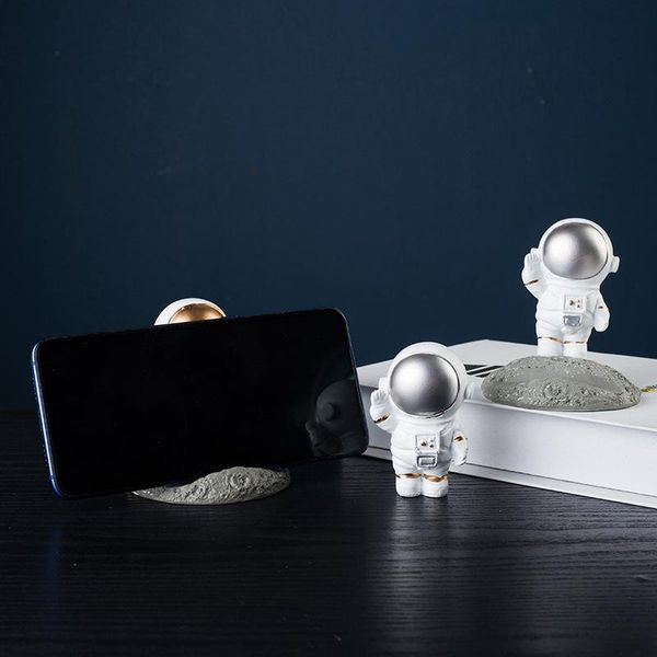 

decorative objects & figurines astronaut space dreamer mobile phone holder lazy deskdisplay stand resin craft cute ornaments