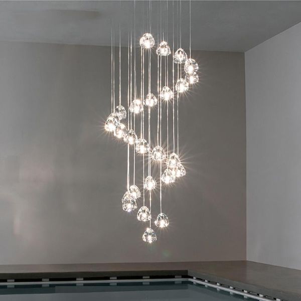 

chandeliers modern loft ceiling chandelier lighting for kitchen living room villa staircase long hanging lamp crystal balls led