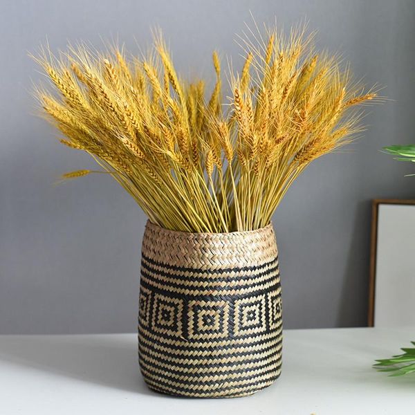 

storage baskets hand-woven basket household flower arrangement wicker japanese style handmade garden plant pot ornaments