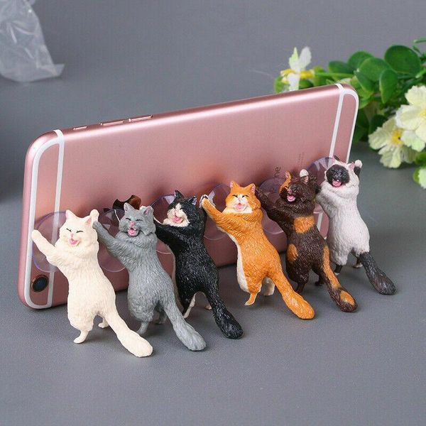 

cell phone mounts & holders cute cat holder support resin mobile bracket stand sucker tablets desk