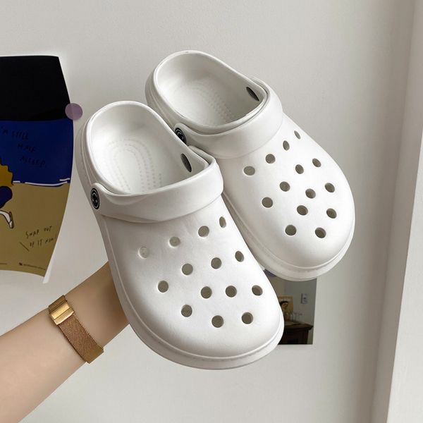 

2021 woman sandals jelly shoes summer girl eva garden shoes color cro beach flat sandals slippers, Black