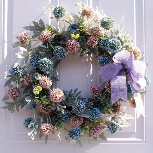 

decorative flowers & wreaths simulation garland handmade green artificial onion ball wreath hanging wall decoracao de casa plantas artificia