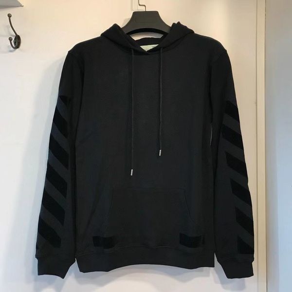 

new high 2021 early spring quality off all black flocking arrstyle pullover hoodie