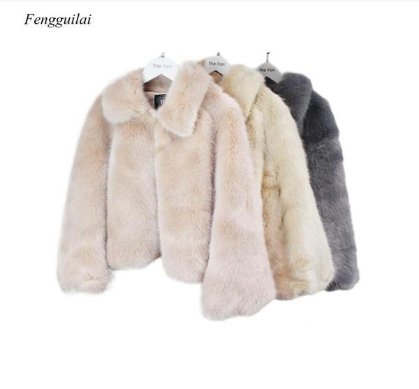 

women's fur & faux luxury coat leopard print winter jacket turn down collar slim outerwear casaco feminino ropa invierno mujer, Black