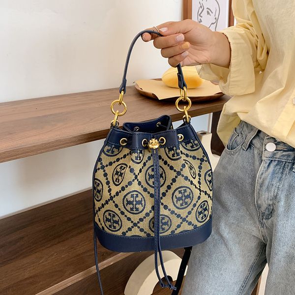 

women's bag white embroidery denim canvas small one shoulder portable cross bucket bag outlets hand outlets