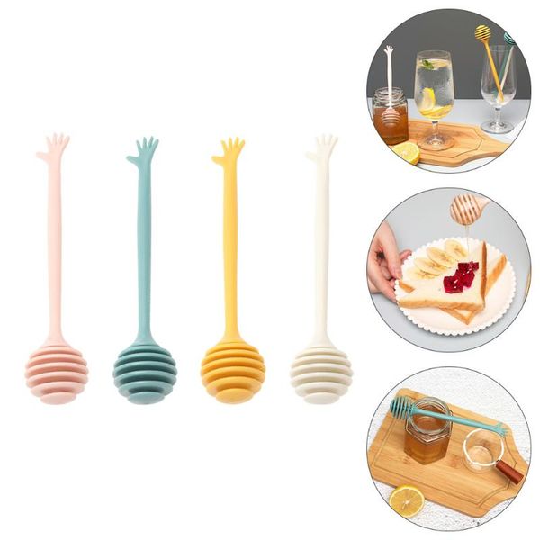 

spoons 4pcs practical honey stirring rods stirrer sticks coffee