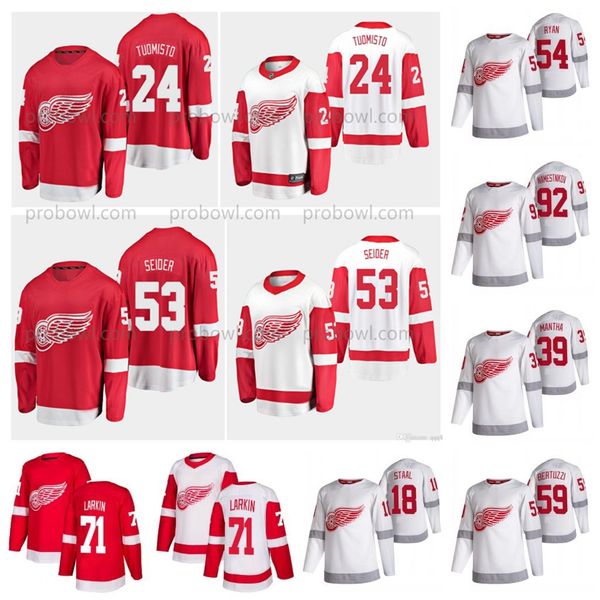 

53 moritz seider goalie cut red wings jersey kids dylan larkin mens tyler bertuzzi womens henrik zetterberg robby fabbri thomas greiss lucas, Black;red