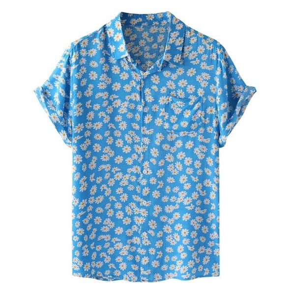 

men's casual shirts klv blouse polyester man shirt colorful summer short sleeve tunic loose buttons hawaiian, White;black
