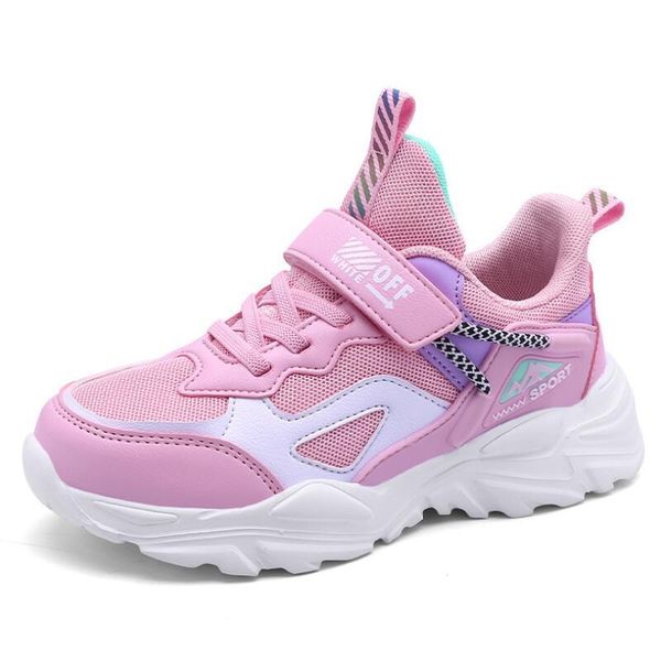 

student running shoes girls sports soft-soled 2021 spring and autumn fashion children's non-slip casual sneakers, Black;red