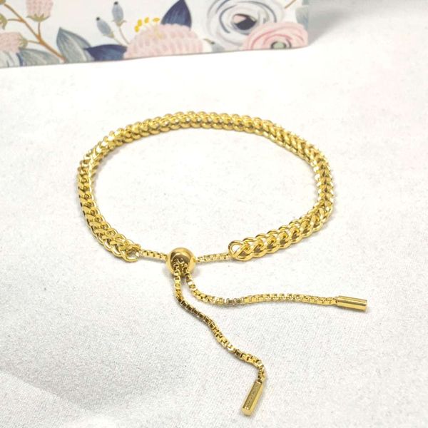 

bracelet woven pull-out adjustable 18k titanium steel bracelet, Golden;silver