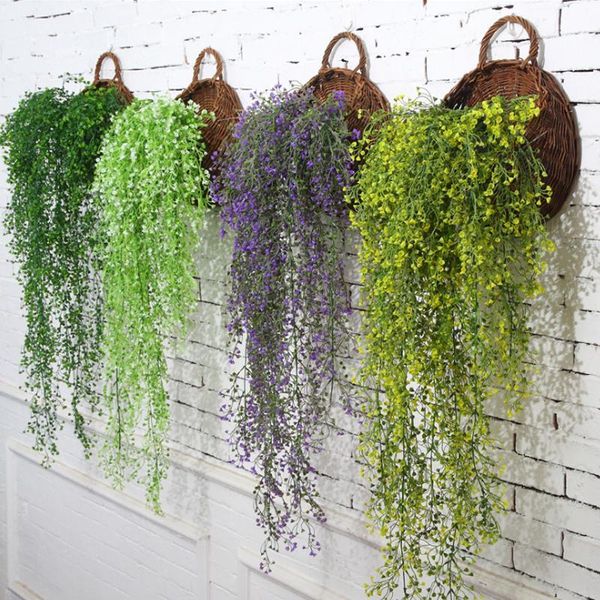 

decorative objects & figurines 115cm green artificial leaves plants vine wedding party home garden fence decoration rattan wall hanging cree