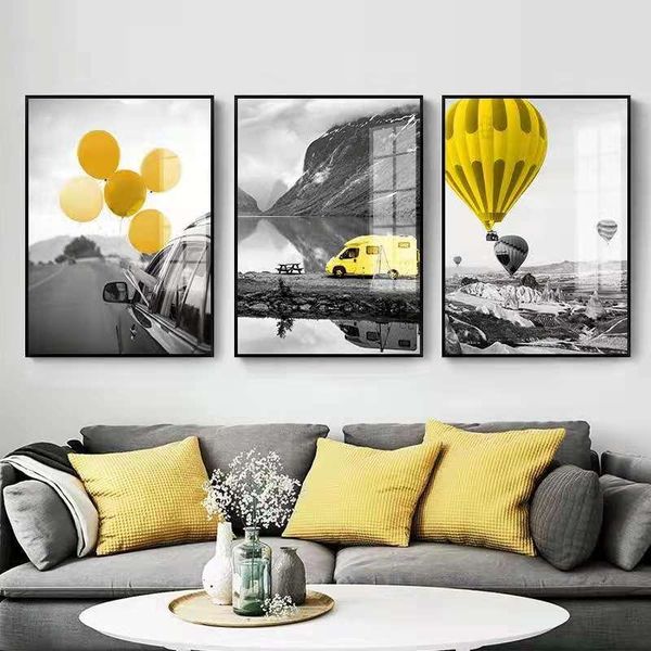 

paintings living room landscape decoration painting black and white triptych restaurant modern industrial mural