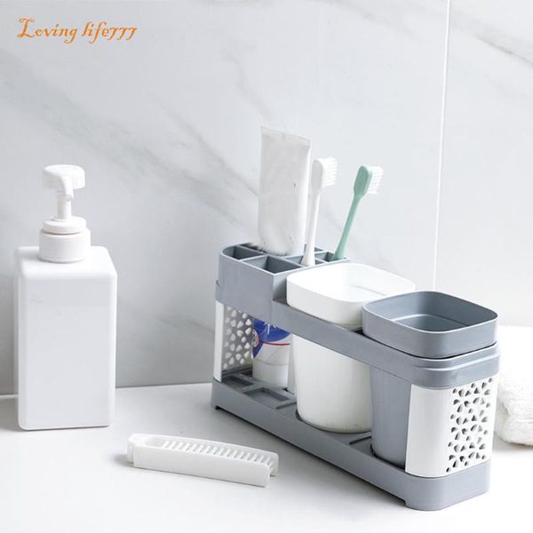 

hooks & rails plastic toothbrush holder toothpaste storage rack shaver tooth brush dispenser bathroom shelf organizer accessories tools #lr3