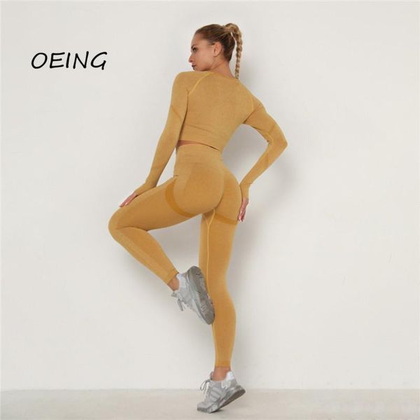 

yoga outfit entgoing gym clothes long sleeve women set seamless workout for