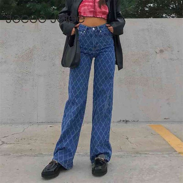 

women spring autumn solid regular plaid high-waist straight pants casual high street style patchwork trousers 210416, Black;white