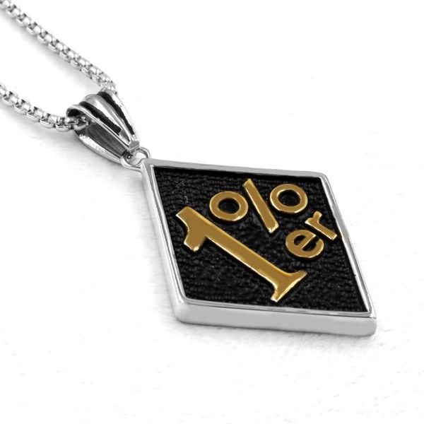 

men fashion vintage casting punk big stainless steel letter 1 er pendants mens motorcycle biker band party necklace wholesale chokers, Golden;silver