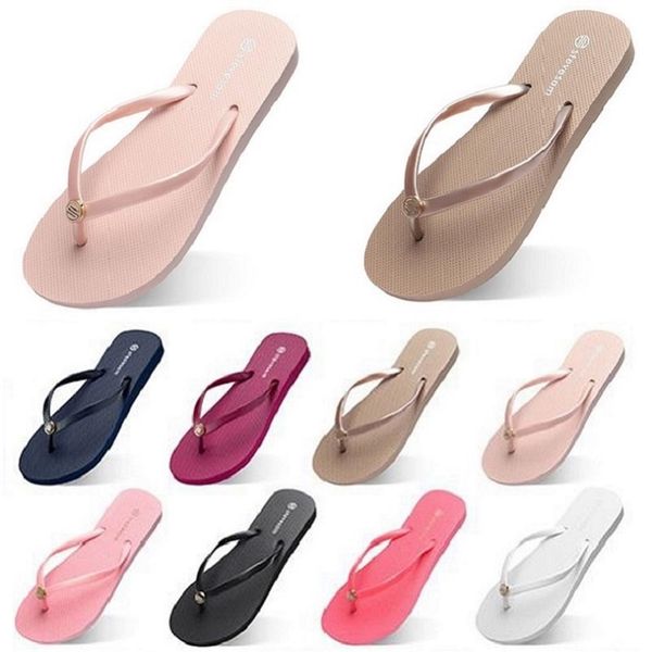 

style339 slippers beach shoes flip flops womens green yellow orange navy bule white pink brown summer sandals 35-38, Black