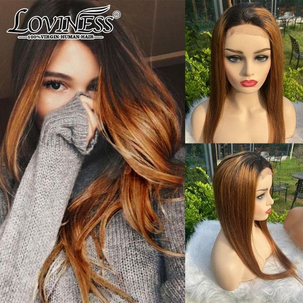 

lace closure wig 4x4 blonde straight front 150 density remy brazilian human hair for women1, Black;brown