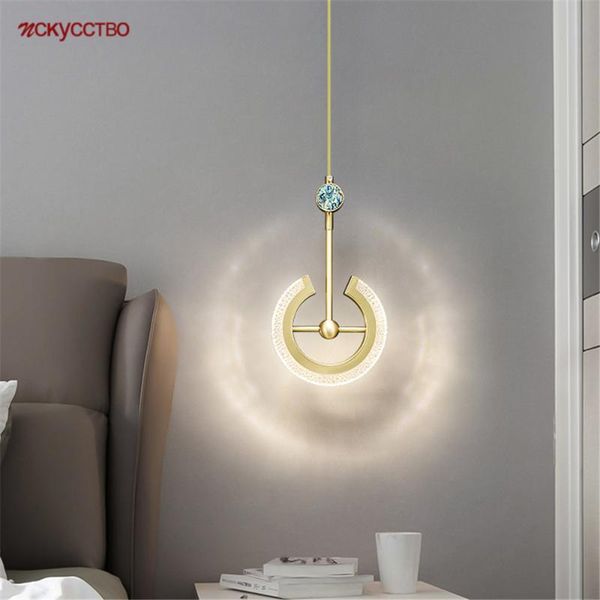 

chandeliers postmodern luxury copper acrylic rudder shape led for kitchen dining room loft interior hanging lighting fixtures