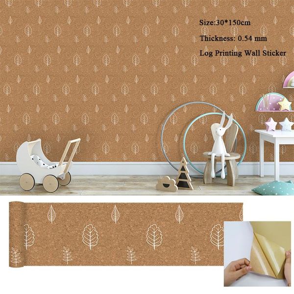 

wallpapers log wallpaper leaves pattern self-adhesive wood grain wallsticker 30*150cm print room decoration accessories
