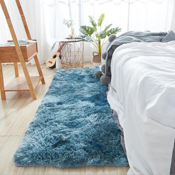 

carpets plush gradient carpet for modern living room 2021 home decoration bedside foot mat fluffy silky cushion children's bedroom rugs
