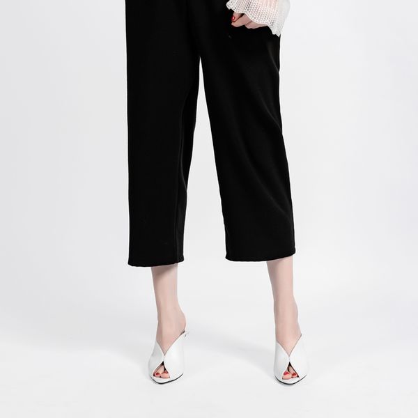 

sandals sapato feminino salto fino preto, chinelo alto confortável casual primavera grl8, Black