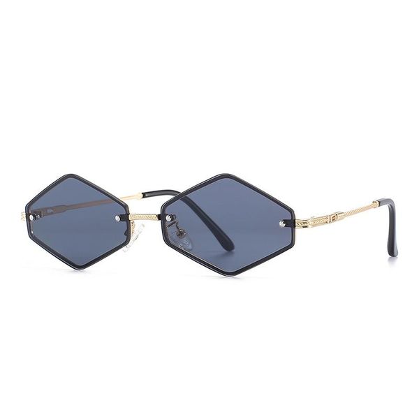

sunglasses mini diamond men and women retro style women's alloy small mirror irregular uv400, White;black