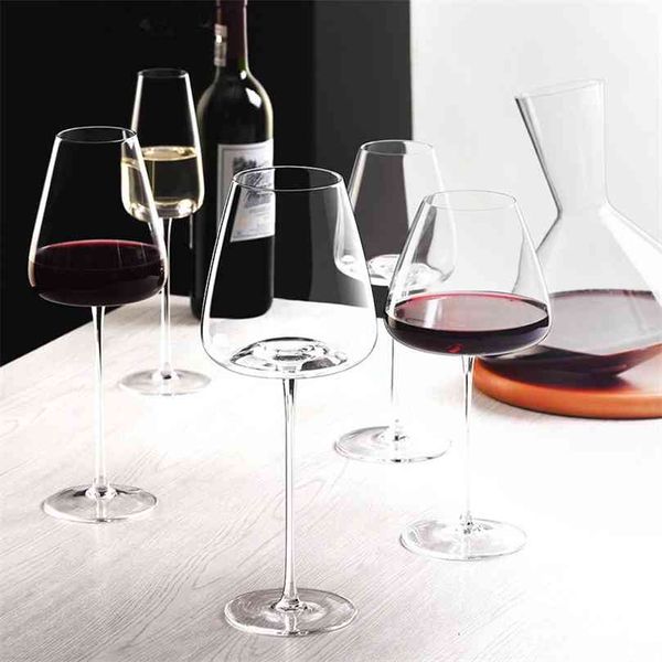 Yapıt 500-600 ml Koleksiyon Seviyesi El Yapımı Kırmızı Şarap Cam Ultra-ince Kristal Bordo Bordeaux Goblet Sanat Büyük Göbek Tatting Fincan 210827