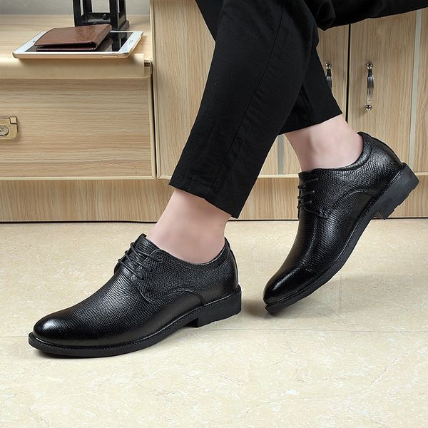 

dress shoes genuine leather men's business casual british style comfortable cowhide thick bottom wear resistant soft soles men bku8, Black
