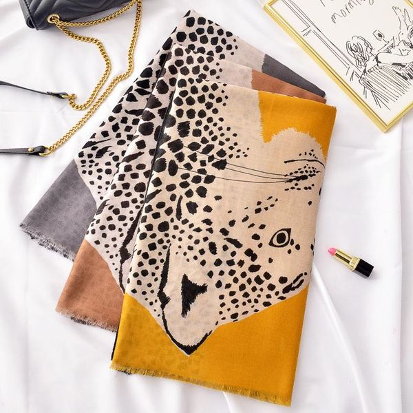 

scarves cotton and linen scarf leopard printed shawl fashion summer wrap designer female beach stoles bandana w109, Blue;gray