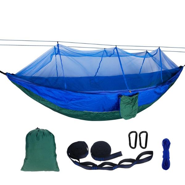 

outdoor games & activities custom parachute cloth mosquito netting jungle sleep two person portable camping net hammock with adjustable st
