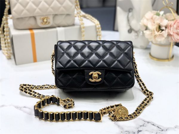 

2021 women's bag girl women's leather purse handbag shoulder bags handbag shoulder women's bags chain oblique black and white