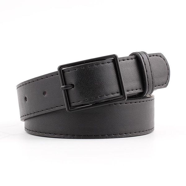 

belts pu leather belt pin buckle strap fancy vintage jeans decoratiion women dress classic waistband ceinture homme, Black;brown