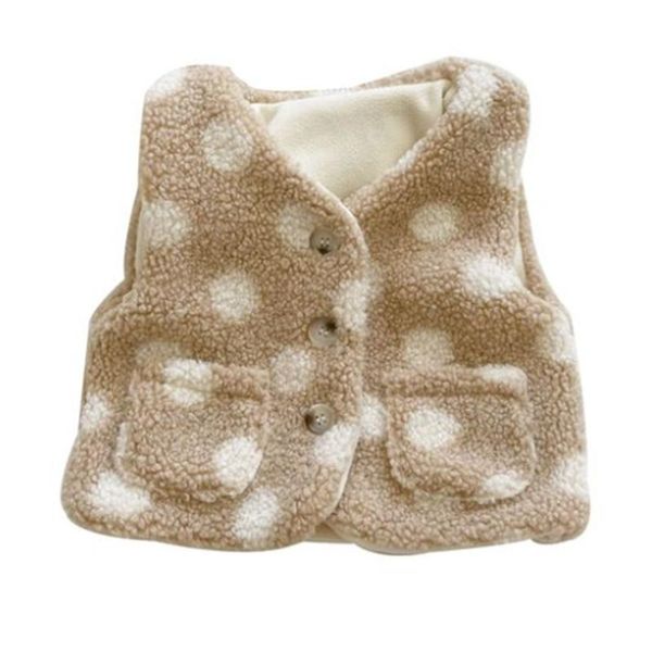 

waistcoat 2021 baby girl plush vest for borns fashion dot sleeveless jacket winter thicken warm kids clothes boys costumes, Camo
