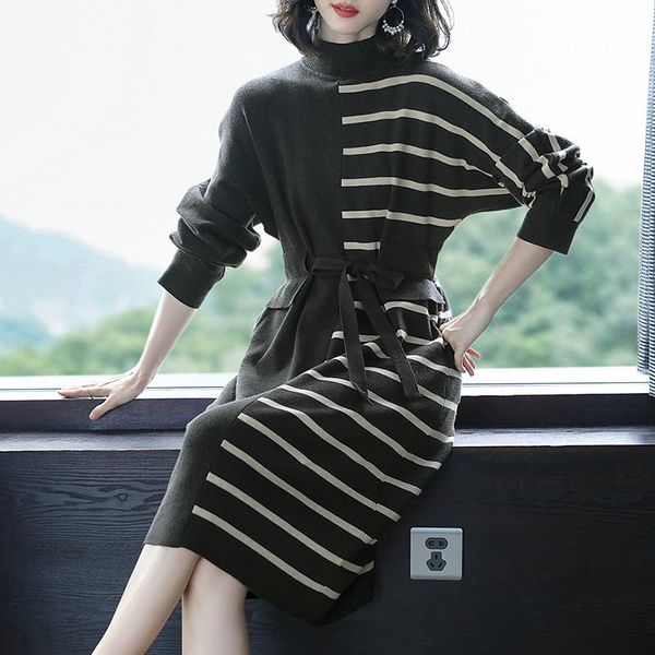 

women's sweaters arrival ladies fashion striped sweater dress pullovers spring autumn elegant lady, White;black