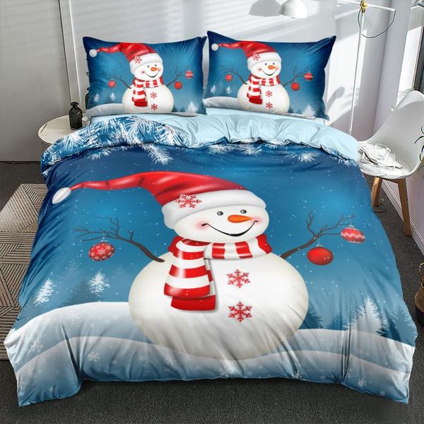 

bedding sets 3d duvet cover bed quilt covers pillowslips 173*230 230*230 265*230 180*210 custom happy snowman bedclothes