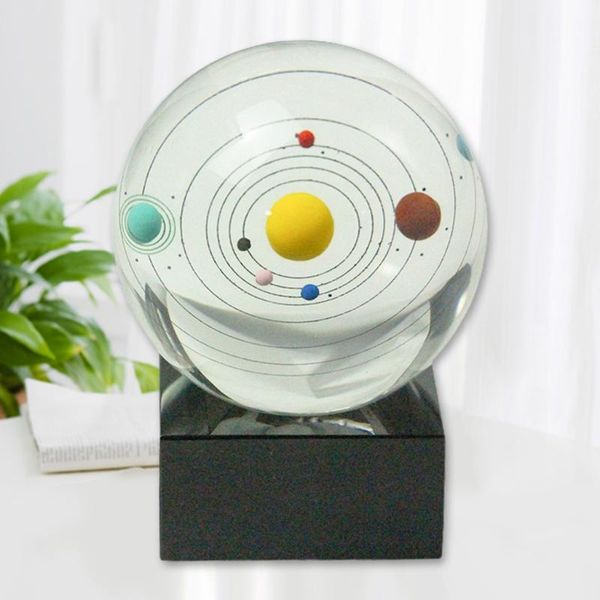 

novelty items solar system eight planets 3d crystal ball ornaments with base elegant feng shui