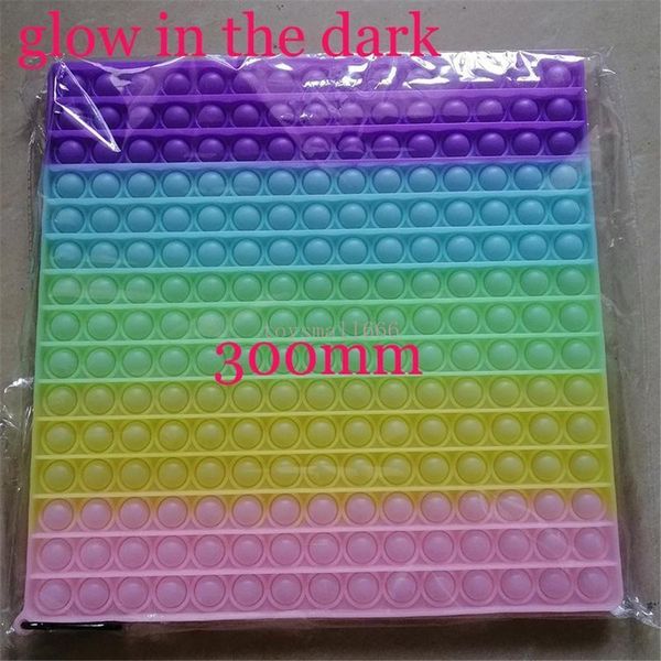 

luminous big 30cm push bubble fidget toys glow in dark silicone squishy decompression toys simple dimple educational funny anti-stress relie