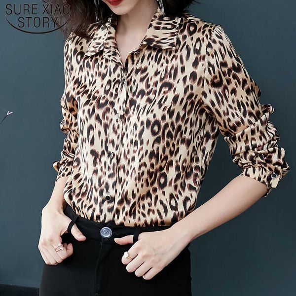 

autumn long sleeve pendant chiffon women leopard ladies leisure fashion shirt office lady women blouses 5947 50 210527, White