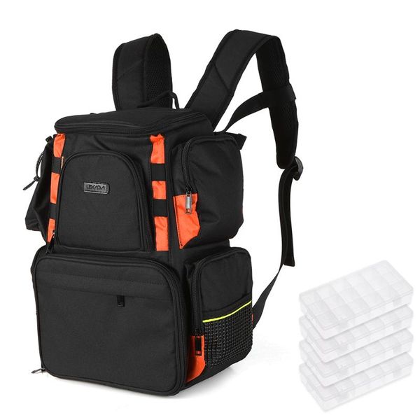 

fishing accessories lixada tackle bag backpack lures bait box storage with 4 boxes rod for