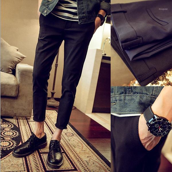 

2021 fashion spring autumn british casual pencil pants men black slim fit hip hop pantalon homme teenagers trousers men's