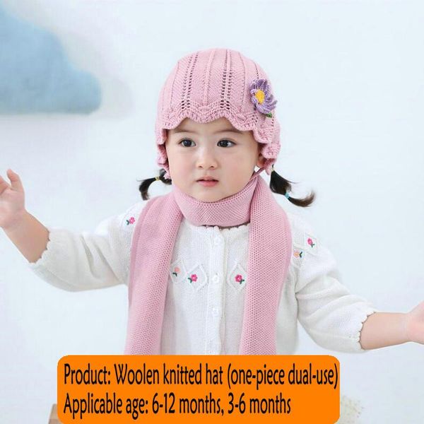 

baby hat female wig knitted thickened double warm wool children caps & hats, Yellow