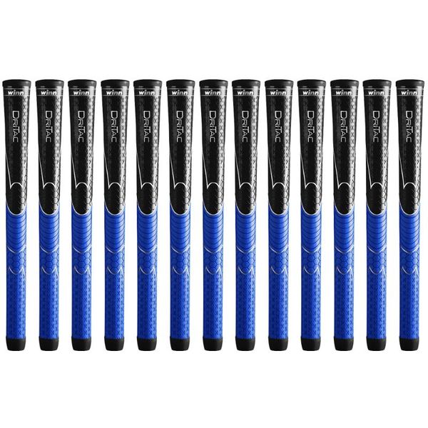 

club grips set of 13 winn dritac avs midsize black/blue golf grip pu soft