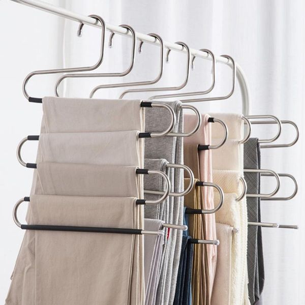

hangers & racks ermakova stainless steel pants hanger s-type multi-purpose s-shape storage rack for clothes jeans scarf tie towel