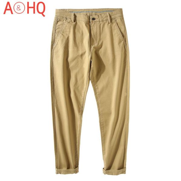 

men's pants cotton pencil taper casual men regular formal office trouser for male big size 40 42 44 46 48 black khaki pant man