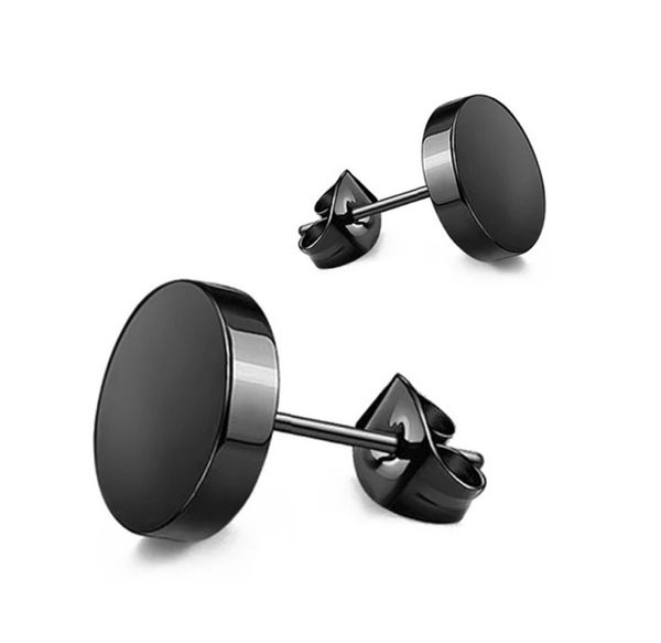 

round cake earrings version human body earrings butterfly buckle round earrings stainless steel allergy
